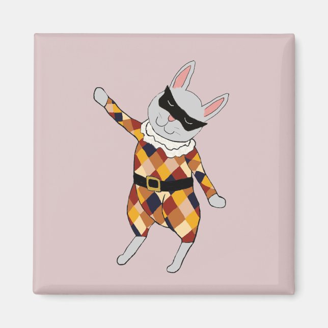 Imã Ímã do coelho do Harlequin da dança (Frente)
