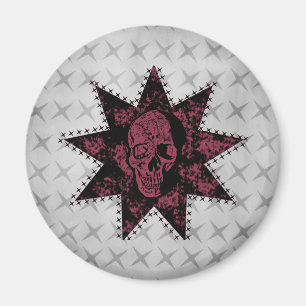 Imã Ímã do crânio do punk (rosa escuro)