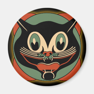 Imã Ímã do Dia das Bruxas do gato do art deco do