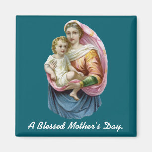 Imã Ímã do Dia das Mães com Maria segurando Jesus