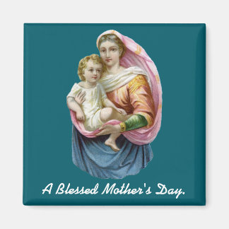 Imã Ímã do Dia das Mães com Maria segurando Jesus