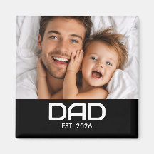Ímã do Dia dos Pais com Foto do Papai Estabelecido