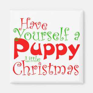 Imã Ímã do feriado do Natal do filhote de cachorro