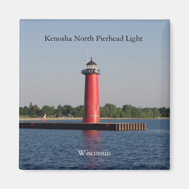 Imã Ímã do Kenosha North Pierhead Light (Frente)