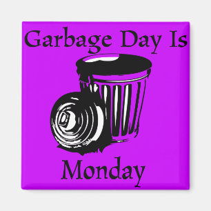 Imã Ímã do lembrete de segunda-feira do dia do lixo