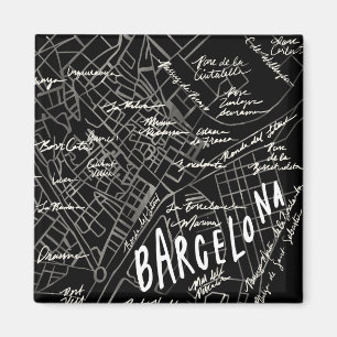 Imã Ímã do mapa da espanha de Barcelona - estilo pre