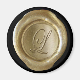 Imã Ímã do monograma do selo da cera - ouro - estilo