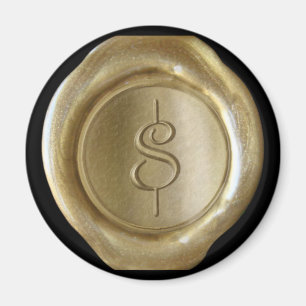Imã Ímã do monograma do selo da cera - ouro - estilo