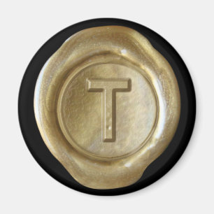 Imã Ímã do monograma do selo da cera - ouro - estilo