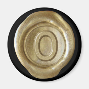 Imã Ímã do monograma do selo da cera - ouro - estilo