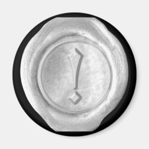 Imã Ímã do monograma do selo da cera - prata -