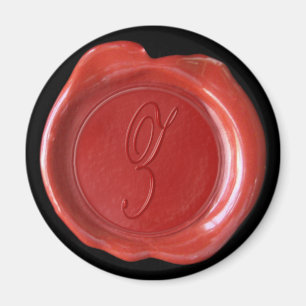 Imã Ímã do monograma do selo da cera - vermelho -