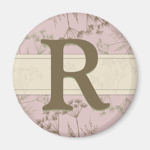 Imã Ímã do monograma - rosa da erva-doce
