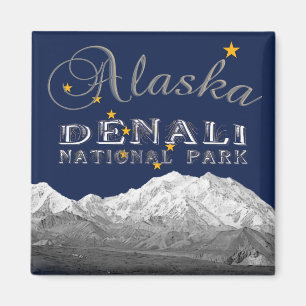 Imã Ímã do Mt McKinley da bandeira do estado de Alas