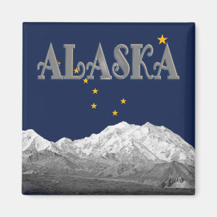 Imã Ímã do Mt McKinley da bandeira do estado de Alas