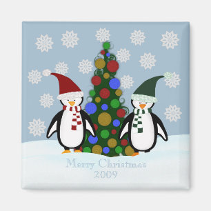 Imã Ímã do Natal da família do pinguim do feriado