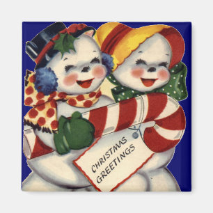 Imã Ímã do Natal de Snowcouple do vintage do KRW