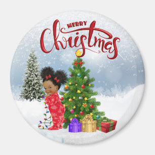 Imã Ímã do Natal do bebê do afro-americano