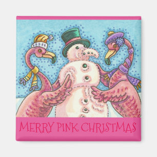 Imã ÍMÃ do NATAL do boneco de neve do flamingo