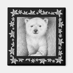 Imã Ímã do Natal do floco de neve de Cub de urso pol