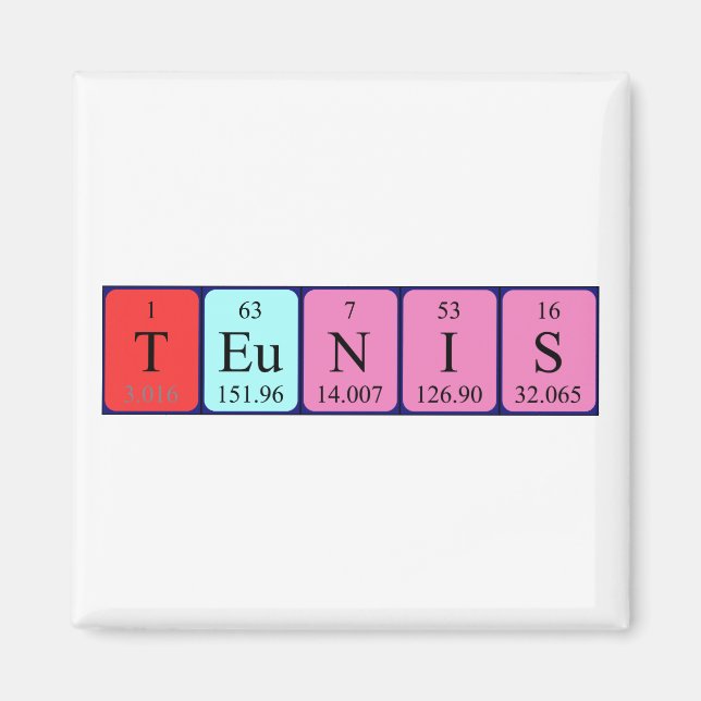 Imã Ímã do nome da mesa periódica Teunis (Frente)