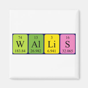 Imã ímã do nome da mesa periódica Wallis