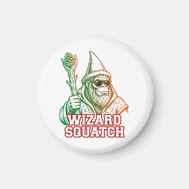 Imã Ímã do Pé Grande Engraçado Wizard Squatch (Frente)