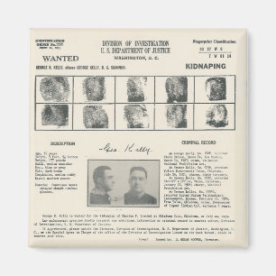 Imã ímã do poster de george Kelly fbi