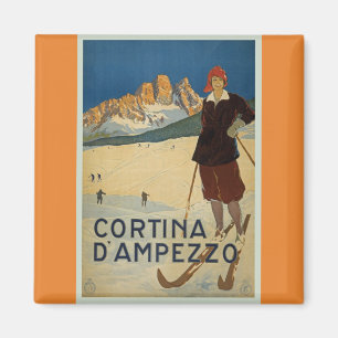 Imã Ímã do poster do esqui do vintage de Cortina