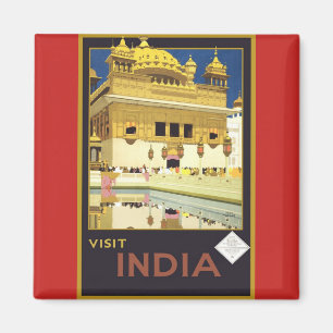 Imã Ímã do poster vintage de India da visita