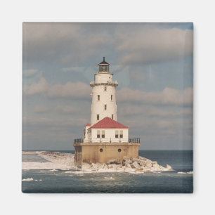Imã Ímã do quadrado do farol do Lago Michigan