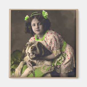 Imã Ímã doce da foto do vintage de St Bernard