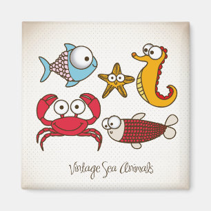 Imã Ímã dos animais de mar do vintage