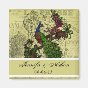 Imã Ímã dos nomes e da data do pavão do vintage