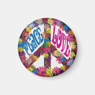 Imã Ímã dos símbolos do Hippie da paz & do amor de
