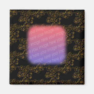 Imã Ímã Dourado elegante da foto do design das flore