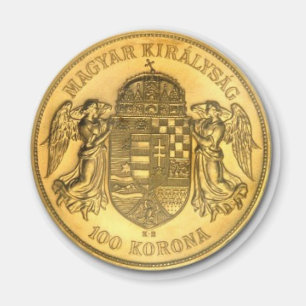 Imã Ímã Dourado húngaro do design da moeda de Koron