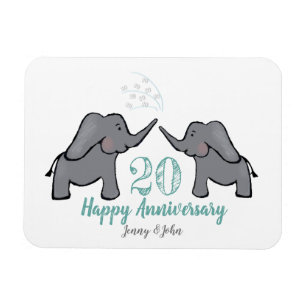 Ímã imã elefante do aniversário de casamento da 20 c