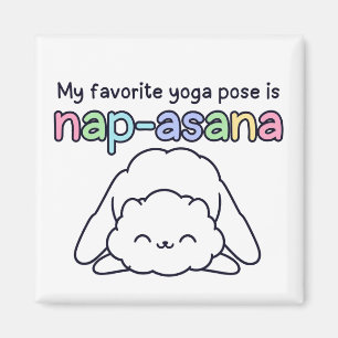 Imã Ímã engraçado da pose de yoga "Nap-asana" da Nuvem