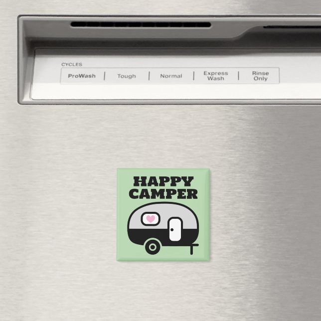 Imã Ímã engraçado de acampante feliz para trailer de R (In Situ (Dishwasher))