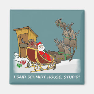 Imã Ímã engraçado do Natal da casa de Schmidt