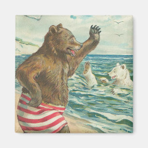 Imã Ímã engraçado do urso do vintage