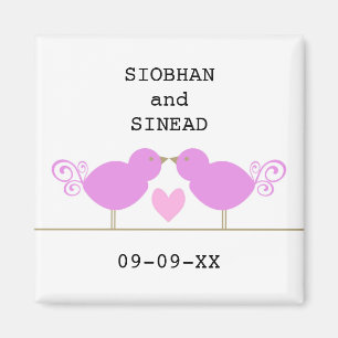 Imã Ímã especial lésbica da data dos pássaros azui