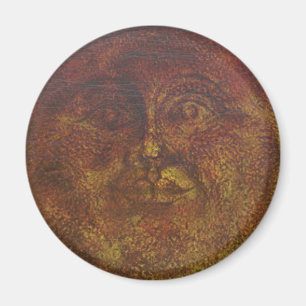 Imã Ímã Face do Sol marrom enferrujado abstrato