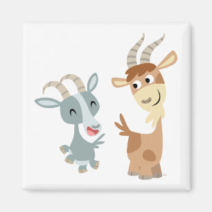 Imã Ímã feliz bonito de duas cabras dos desenhos