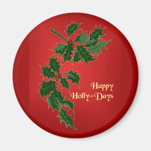 Imã Ímã feliz do Natal de Azevinho-Dias