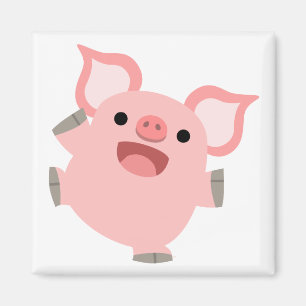 Imã Ímã feliz do porco dos desenhos animados