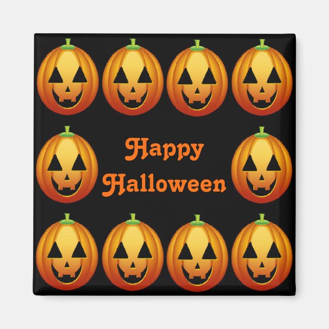 Imã Ímã Feliz Halloween Abóboras (Frente)