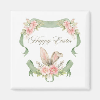 IMÃ ÍMA FELIZ PASCOA COELHO FLORAL AQUARELA