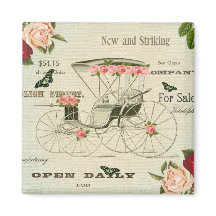 Ímã feminino vitoriano vintage com flores